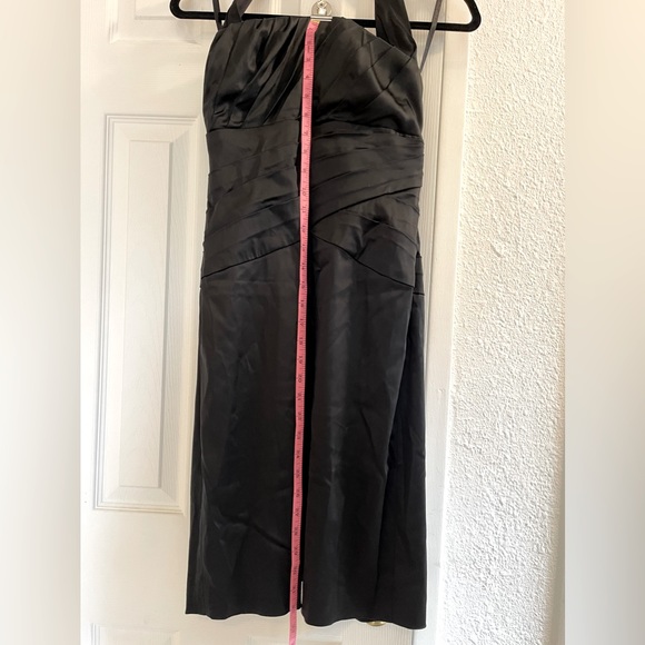 White House Black Market Black Satin Halter Dress | Women’s Size 2 - Picture 3 of 6